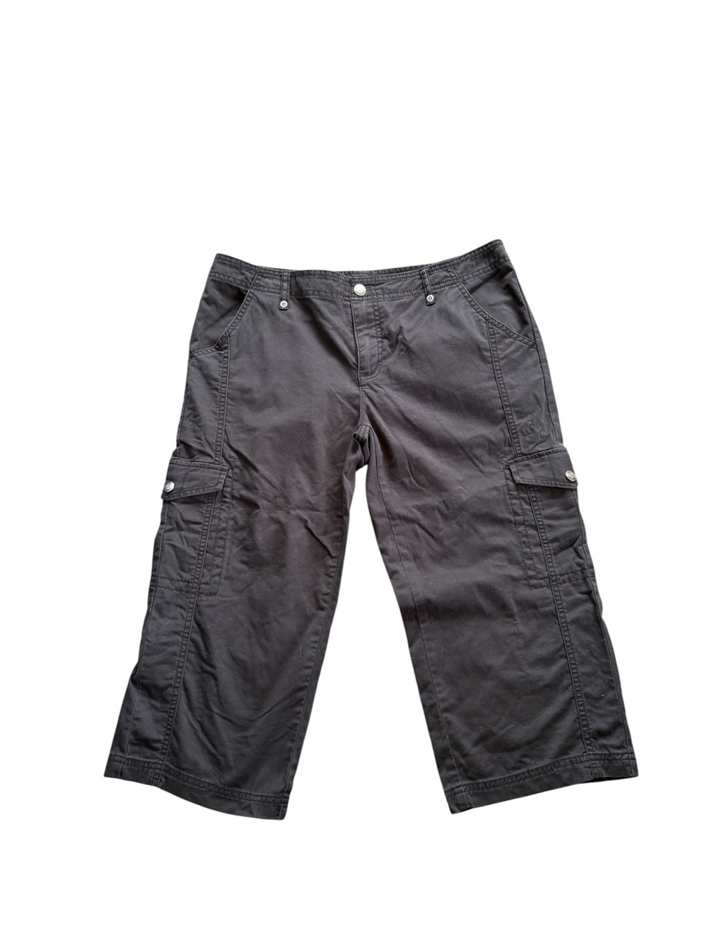 Harley-Davidson Women’s Cargo Capri Pants Black Y2K Utility Size 8